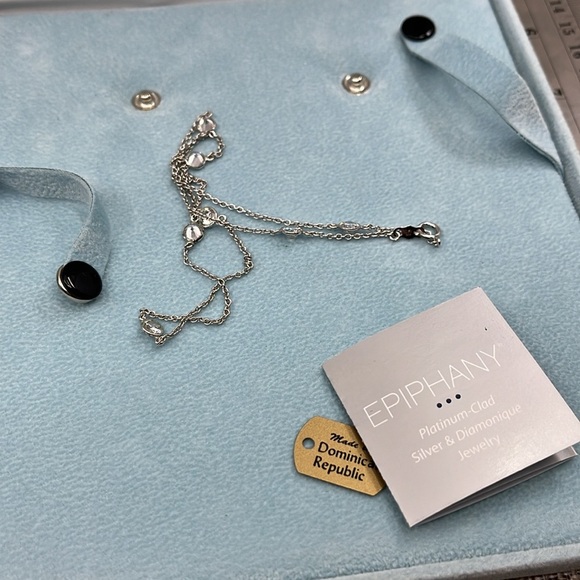 Vintage Epiphany Sterling Silver Diamonique Necklace – 16” - Picture 9 of 11